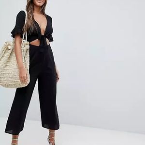 Black linen jumpsuit